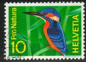 Bird, European Kingfisher, Switzerland SC#473 used