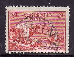 Australia-Sc#133-used 2p red Sydney Bridge-1932-