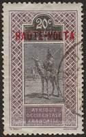 Upper Volta SG#7 Used - 1920 20c.  - Camels, Stamp of