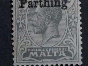 ​MALTA-1922 SC #97 KING GEORGE V  SURCHARGE MLH 101 YEARS OLD VERY FINE RARE