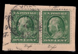 MOMEN: US STAMPS #357 BLUE PAPER PAIR USED LOT #89267*