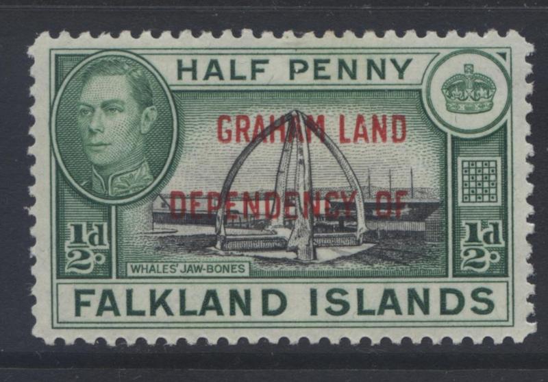 Falkland Is Dep.- Scott 2L1- Overprint Definitive-1944- MLH - Single 1/2d Stamp