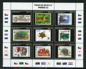 GUINEA BISSAU 2019 FAUNA ON STAMPS WWF  SHEET I  MINT NEVER HINGED