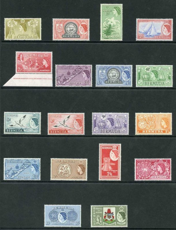 Bermuda SG135/50 1953 Set of 18 U/M 