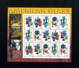 United States 33¢ American Glass Postage Stamp #3325 MNH Full Sheet