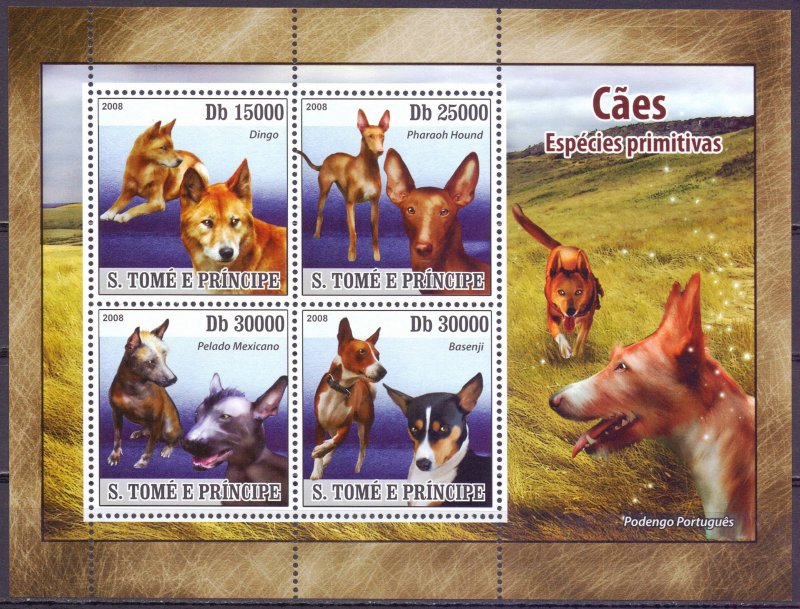 Sao Tome and Principe. 2008. 3707-14. Dogs. MNH. 