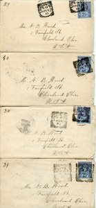 FOUR GREAT BRITAIN COVERS TO THE UNITED STATES LOT VIII