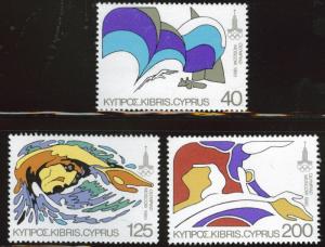 Cyprus Scott 535-537 MNH** 1980 Moscow Olympic set