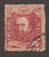 Netherlands Indies 1868  used Willem III   10ct