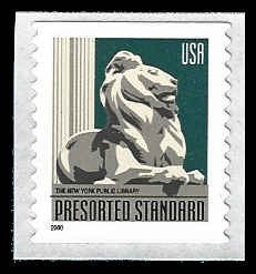 PCBstamps   US #3447 (10c)The NY Public Library Lion, coil, MNH, (6)
