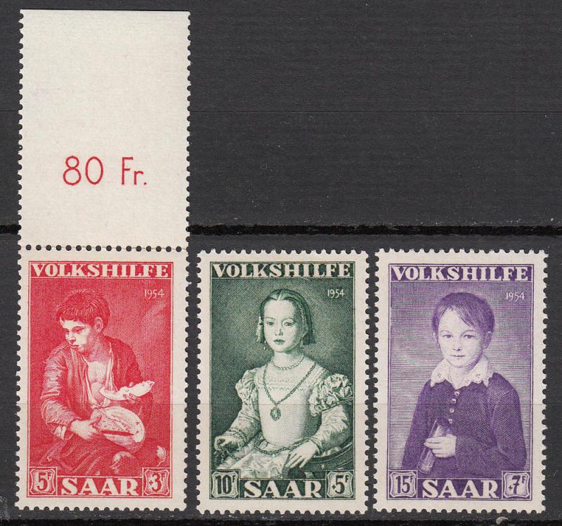 SAAR - 1954 Paintings  Mi# 354/356 - MNH (9496)