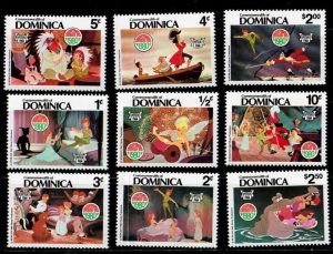 Dominica 1980 - Disney - Christmas Peter Pan, Tinkerbell - Set of 9 Stamps - MNH