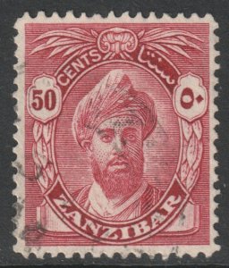 Zanzibar Scott 208 - SG317, 1936 Sultan 50c used