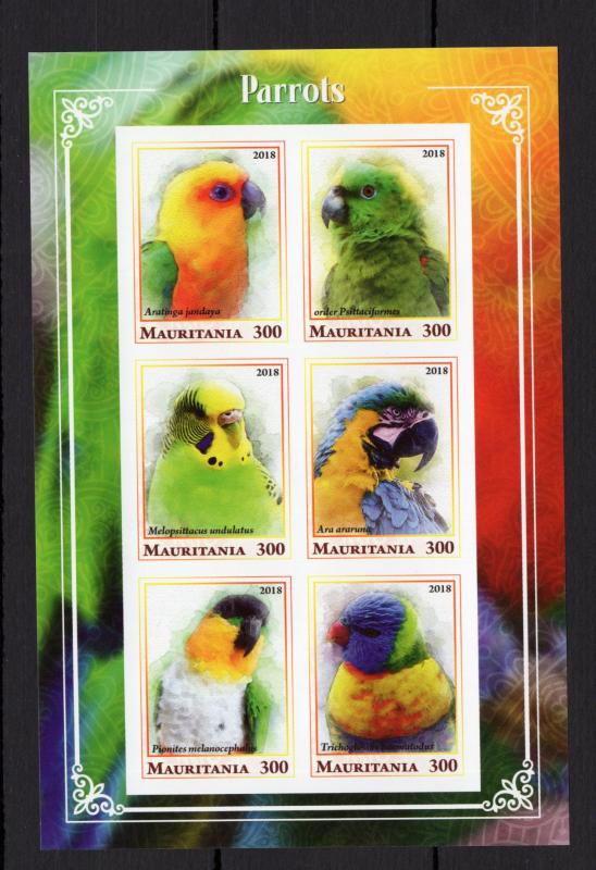 1pcs Nature Birds Parrots Imperf  -Private Local issue/ not MNH