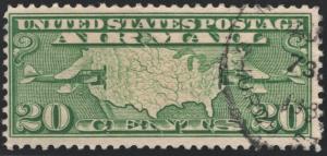 SC#C9 20¢ Map & Planes (1927) Used