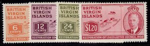 BRITISH VIRGIN ISLANDS GVI SG132-135, 1951 legislative council set, M MINT.