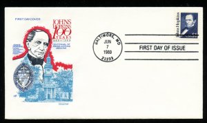 US 2194 $1 Great Americans - Hopkins UA Farnam (HF) cachet FDC