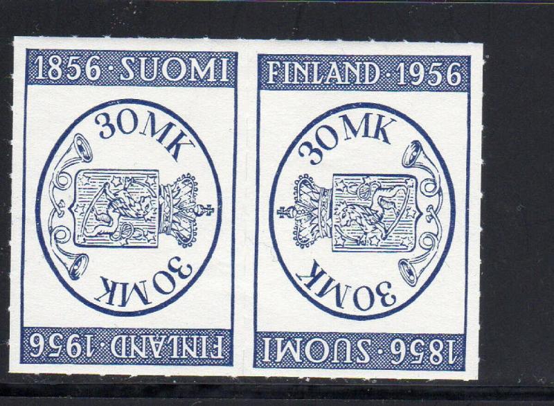 FINLAND #341a  1956 FILANDIA PHILATELIC EXIB.    MINT  VF NH  O.G TETE-BECHE PR.