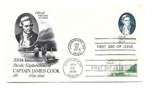 1732-33 James Cook ArtCraft dual cancelled FDC, AK + HI