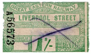 (I.B) Great Eastern Railway : Paid Parcel 1/- (Liverpool Street) 