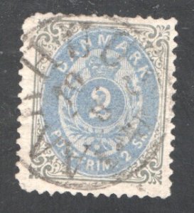 Denmark #16a Used,  F/VF, CV $27.50  .....  1670019