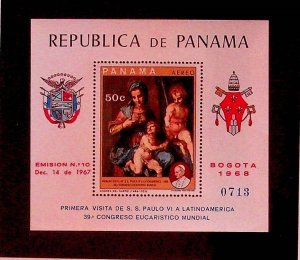 PANAMA Sc 496I NH SOUVENIR SHEET OF 1969 - ART
