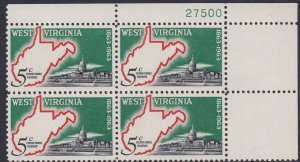 1232 West Virginia Statehood Plate Block MNH
