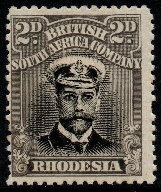 RHODESIA SG209 1913 2d BLACK & GREY DIE I p14 MTD MINT