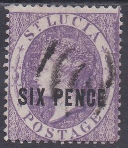 ST LUCIA 1882 QV 6D USED 