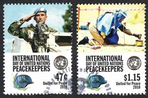 United Nations #1134-1135  47¢ & $1.15 Int'l Day of UN Peacekeepers. Used.