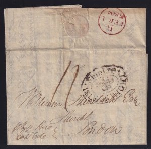 Great Britain 1804 Alexandria Egypt ISLE OF WIGHT SHIP LETTER Stampless Cover FL