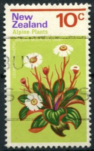 New Zealand Sc#503 Used, 10c yel grn & multi, Alpine Plants (1972)