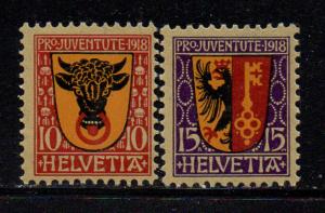 Switzerland Sc B10-11 1918 Pro Juvente stamp set mint  NH