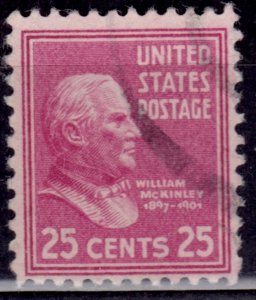 United States 1938, Presidential Issue, William McKinley, 25c, sc#829, used