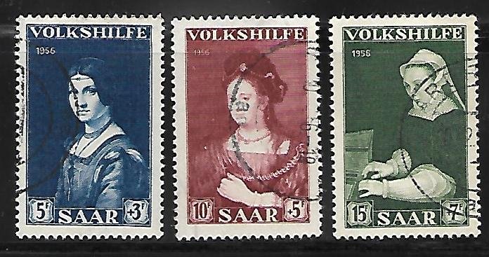 Saar - French Protectorate - Semi - Postal - Scott #B114-B116  VF - Used