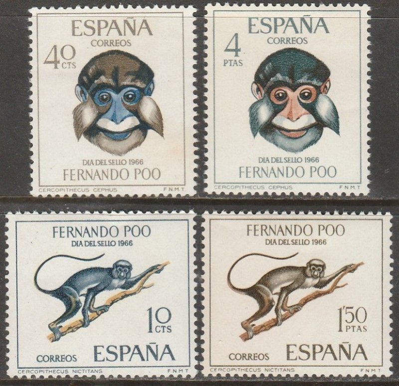 FERNANDO POO 240-243, MONKEYS, STAMP DAY. MINT, NH. VF. (990)