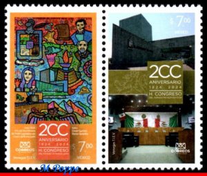 24-05 MEXICO 2024 CONGRESS OF NUEVO LEON, 200 YEARS, ARCHITECTURE, ART, SET MNH