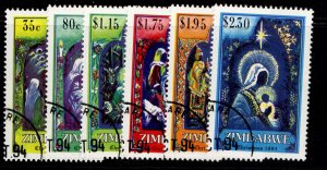 ZIMBABWE QEII SG882-887, 1994 Christmas set, FINE USED.