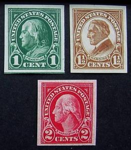 USA, Scott 575-577, Mint Imperfs