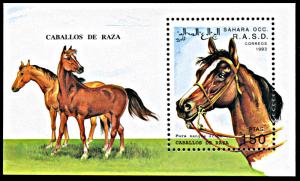 Western Sahara, MNH, Purebred Arabian Horse souvenir sheet