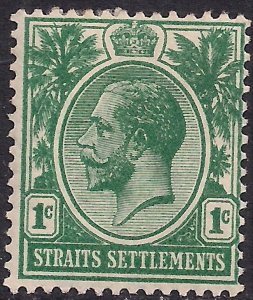 Straits Settlement Malaya 1912 KGV 1ct Green MM SG 193 ( G1219 )