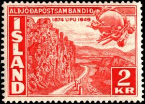 Iceland #253-256, Complete Set(4), 1949, UPU, Never Hinged