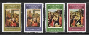 St Kitts-Nevis Scott 202-05 Unused LHOG - 1969 Christmas Paintings Set