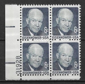 1970 Sc1393 6¢ President Dwight Eisenhower MNH PB4