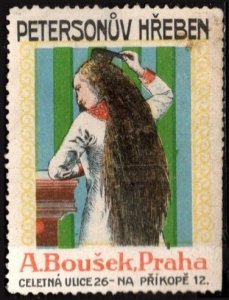 Vintage Czechoslovakia Poster Stamp Peterson's Hair Products A. Boušek,...