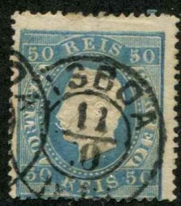 Portugal SC# 43 King Luiz 50r Used perf 13-1/2 Used CDS SCV $50.00