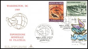 Vatican City Philatelic Exhibition World Stamp Expo 1989 Cover