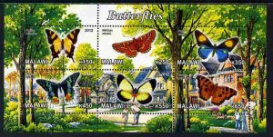 MALAWI - 2012 - Butterflies #3 - Perf 6v Sheet - MNH - Private Issue