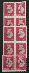 Argentina 1958 #677, Int'l Geo Physical Year, Wholesale lot of 10,MNH, CV $7