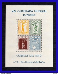 1948 - Peru - Scott n  HB C 81a - MNH - JJOO de Londres - PE- 151 - 02